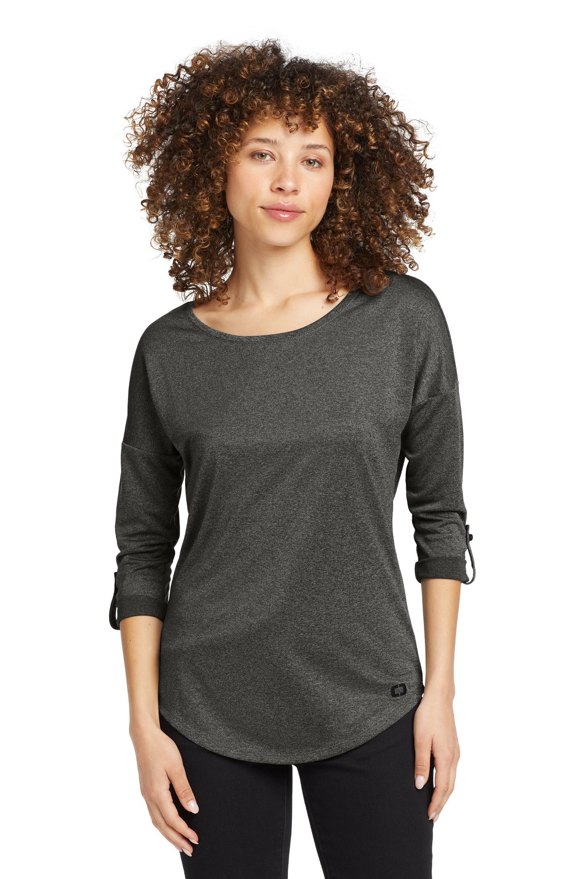 OGIO Women's Gravitate Scoop 3/4-Sleeve  LOG141 Dark Heather Grey