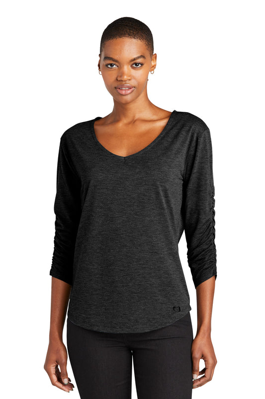 OGIO Women's Evolution V-Neck LOG148 Blacktop