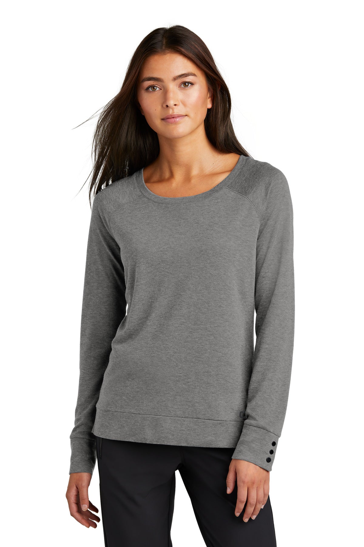 OGIO Women's Command Long Sleeve Scoop Neck LOG150 Gear Grey