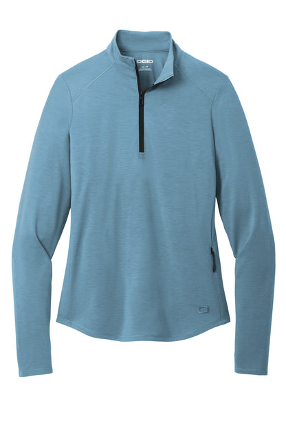 OGIO Women's Motion 1/4-Zip LOG153 Blue Mist