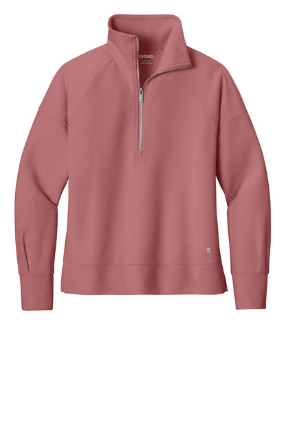 OGIO Women's Luuma 1/2-Zip LOG814 Desert Pink