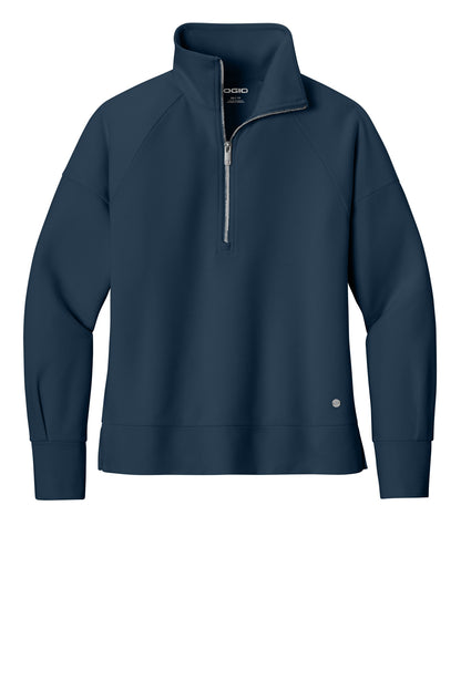 OGIO Women's Luuma 1/2-Zip LOG814 River Blue Navy