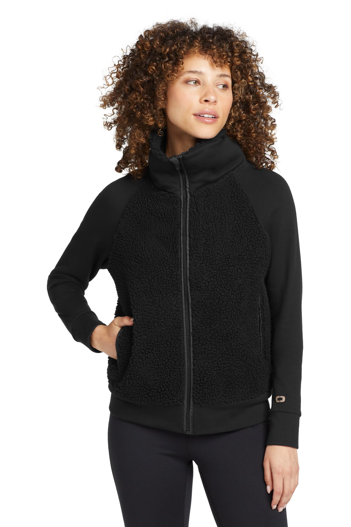 OGIO Women's Luuma Sherpa Full-Zip LOG815 Blacktop