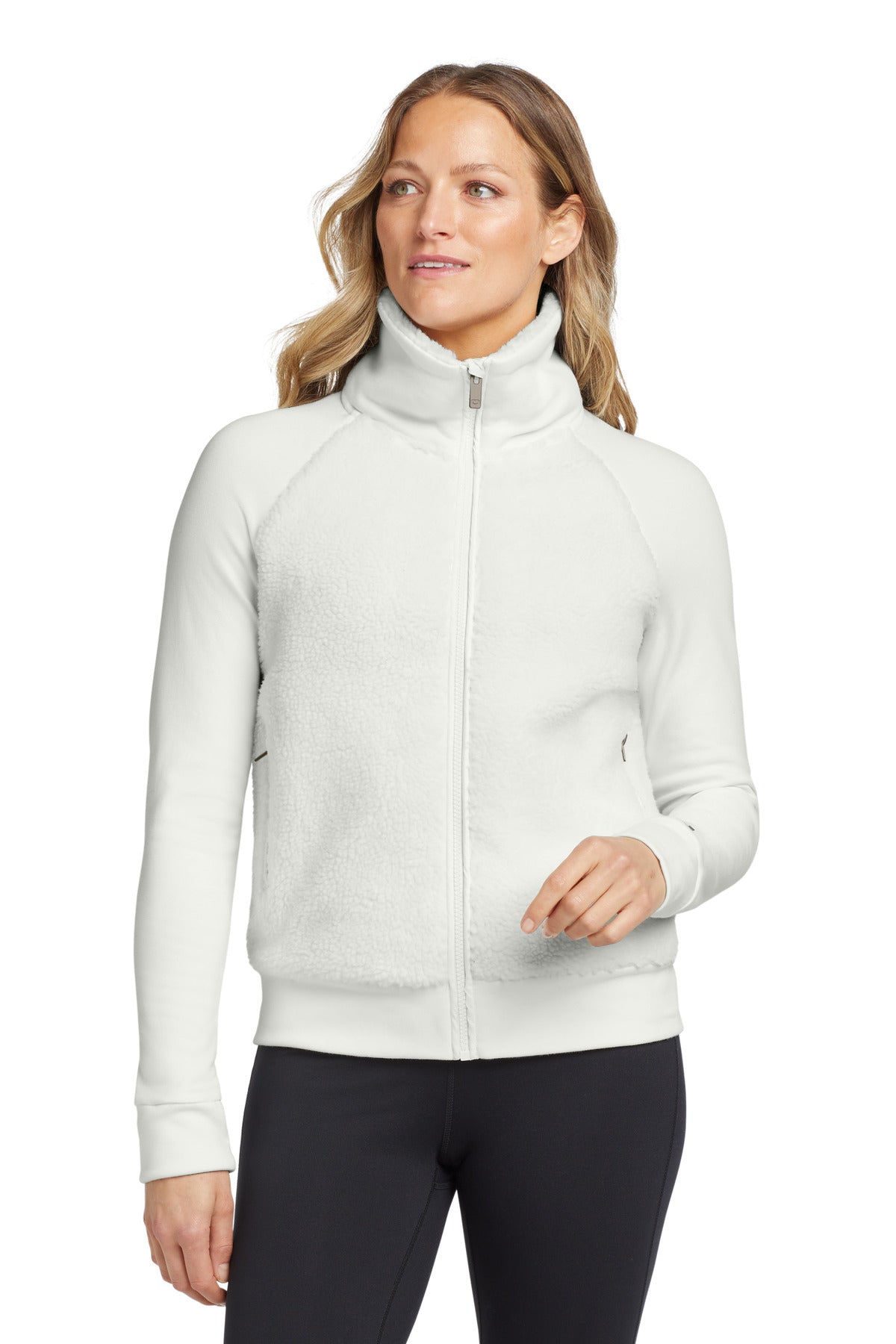 OGIO Women's Luuma Sherpa Full-Zip LOG815 Ivory Snow