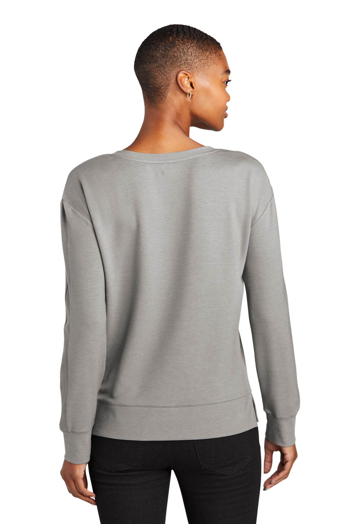 OGIO Women's Luuma Flex Long Sleeve V-Neck LOG825 Petrol Grey Heather