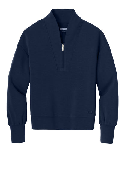 OGIO Women's Transcend 1/4-Zip LOG861 River Blue Navy
