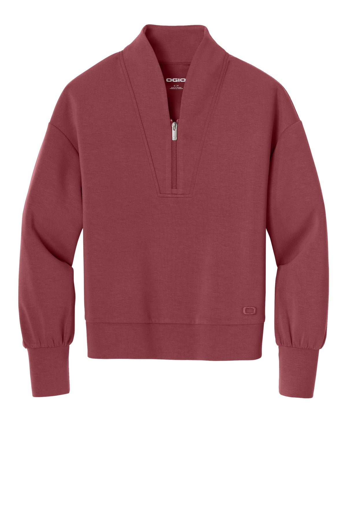 OGIO Women's Transcend 1/4-Zip LOG861 Soft Ruby