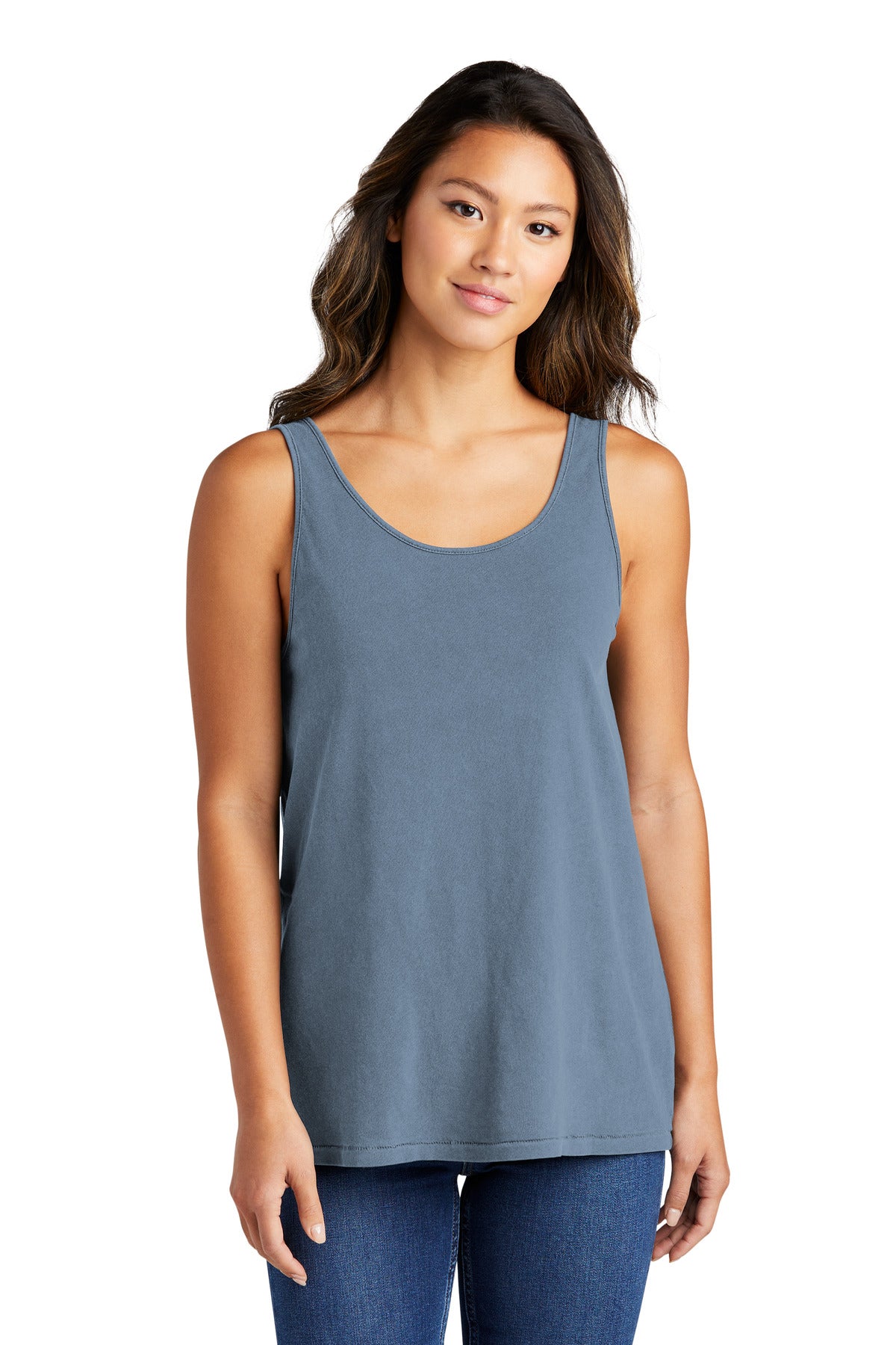 Port & Company Women's Beach Wash Garment-Dyed Tank LPC099TT Faded Denim