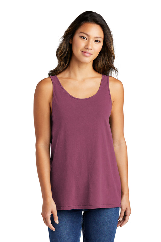 Port & Company Women's Beach Wash Garment-Dyed Tank LPC099TT Vintage Raspberry