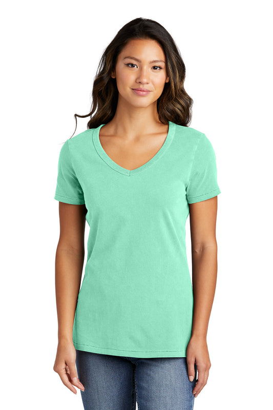 Port & Company Women's Beach Wash Garment-Dyed V-Neck Tee LPC099V Jadeite