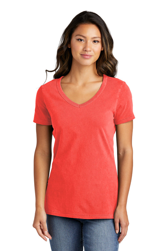 Port & Company Women's Beach Wash Garment-Dyed V-Neck Tee LPC099V Poppy