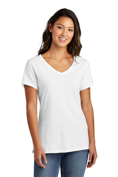 Port & Company Women's Beach Wash Garment-Dyed V-Neck Tee LPC099V White