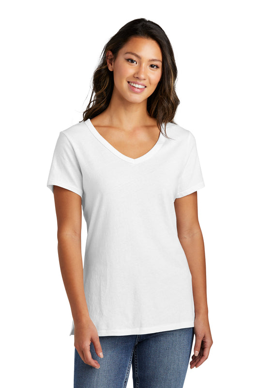 Port & Company Women's Beach Wash Garment-Dyed V-Neck Tee LPC099V White
