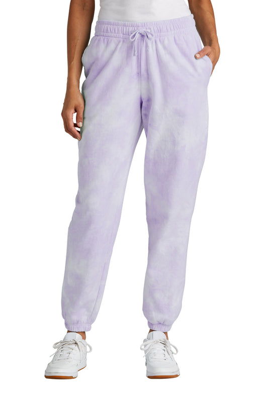 Port & Company Women's Beach Wash Cloud Tie-Dye Sweatpant LPC140P Amethyst