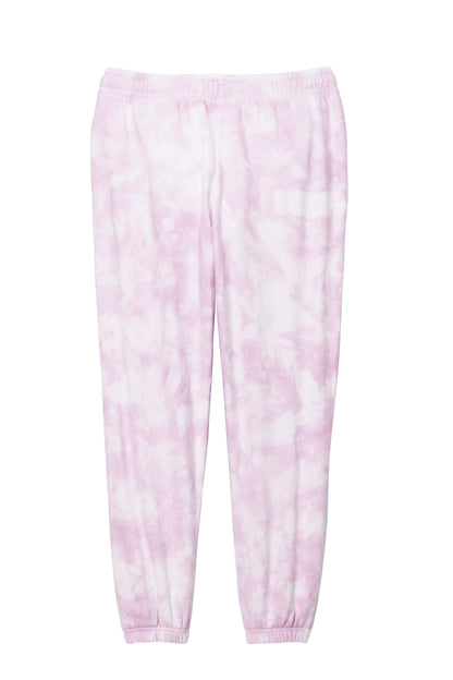 Port & Company Women's Beach Wash Cloud Tie-Dye Sweatpant LPC140P Cerise Pink