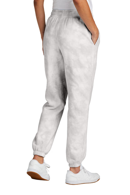 Port & Company Women's Beach Wash Cloud Tie-Dye Sweatpant LPC140P Dove Grey