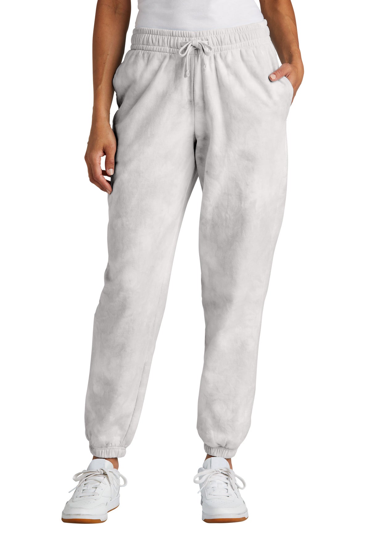 Port & Company Women's Beach Wash Cloud Tie-Dye Sweatpant LPC140P Dove Grey