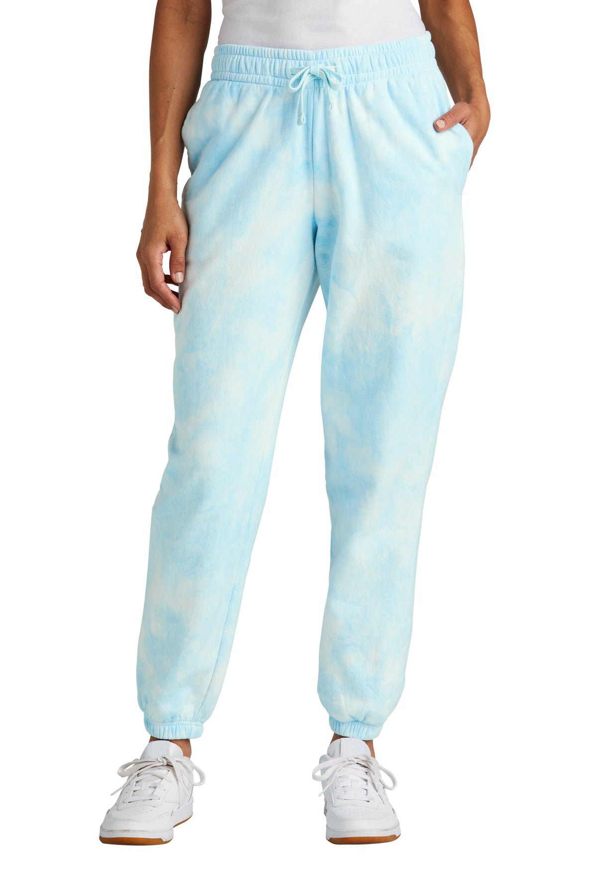 Port & Company Women's Beach Wash Cloud Tie-Dye Sweatpant LPC140P Glacier
