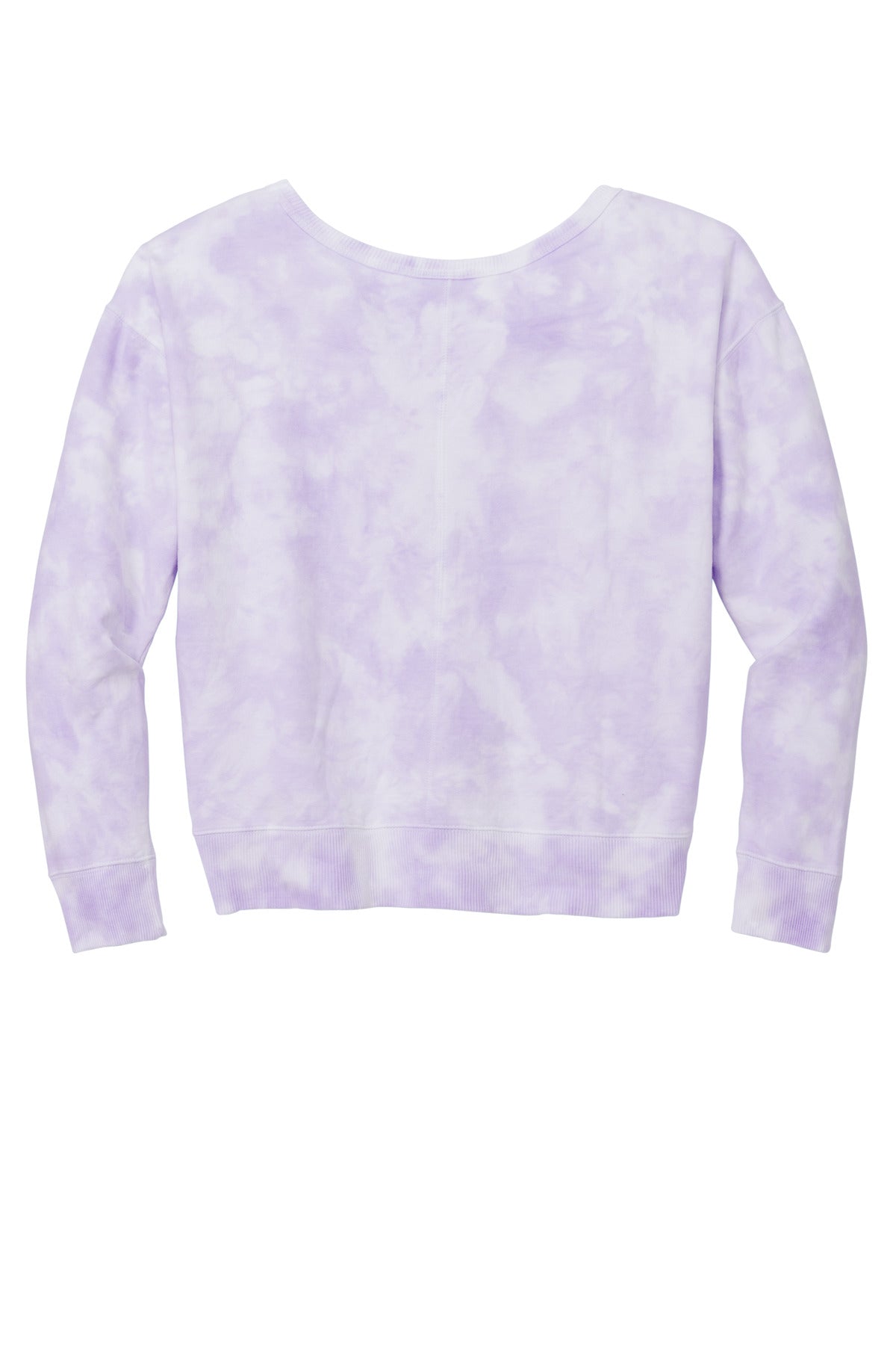 Port & Company Women's Beach Wash Cloud Tie-Dye V-Neck Sweatshirt LPC140V Amethyst