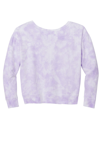 Port & Company Women's Beach Wash Cloud Tie-Dye V-Neck Sweatshirt LPC140V Amethyst