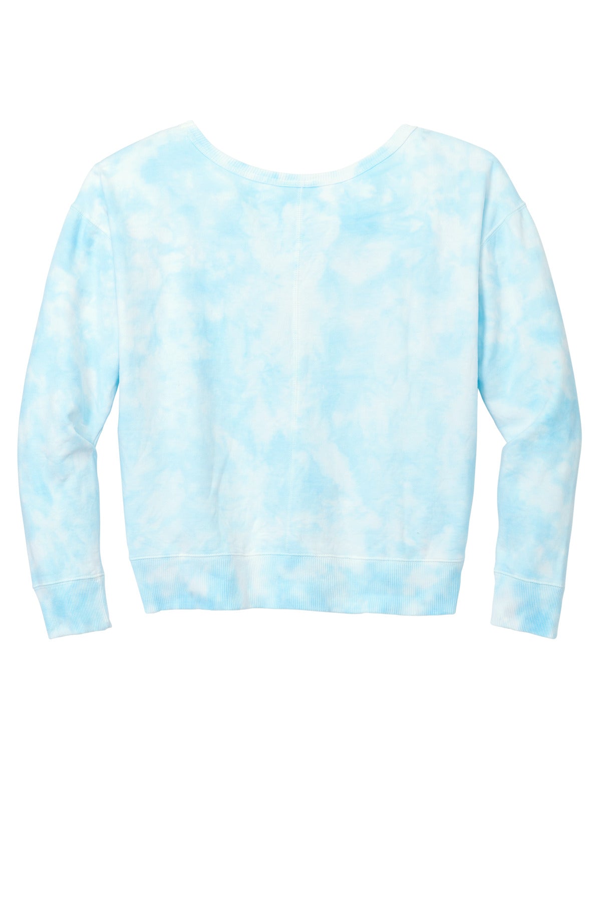 Port & Company Women's Beach Wash Cloud Tie-Dye V-Neck Sweatshirt LPC140V Glacier