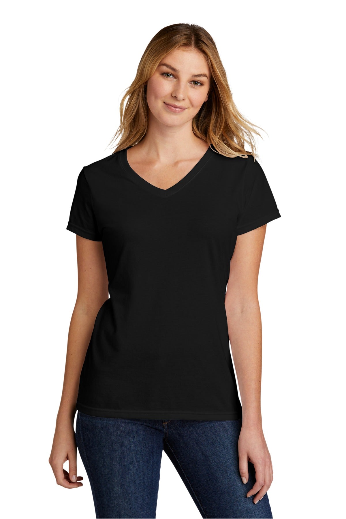 Port & Company  Women's Tri-Blend V-Neck Tee. LPC330V Black