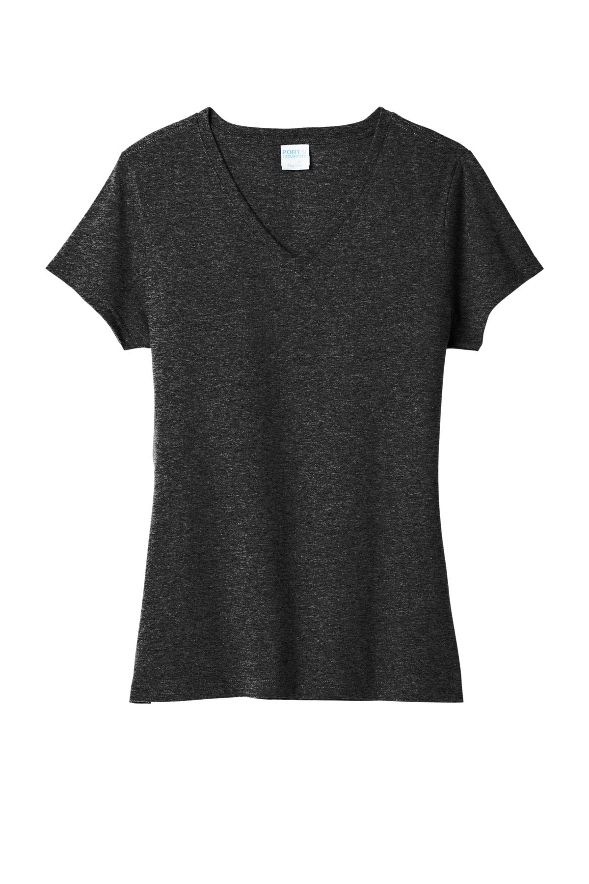 Port & Company  Women's Tri-Blend V-Neck Tee. LPC330V Black Heather
