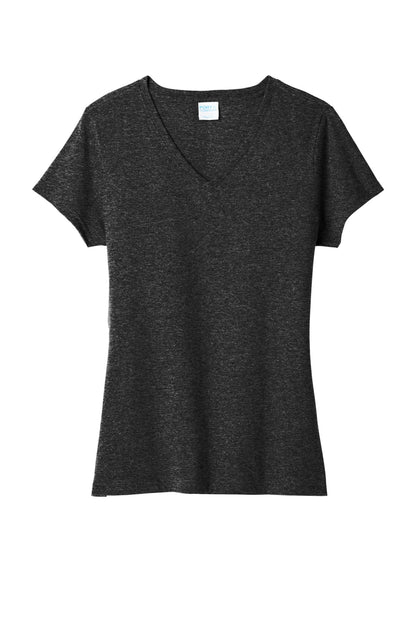Port & Company  Women's Tri-Blend V-Neck Tee. LPC330V Black Heather