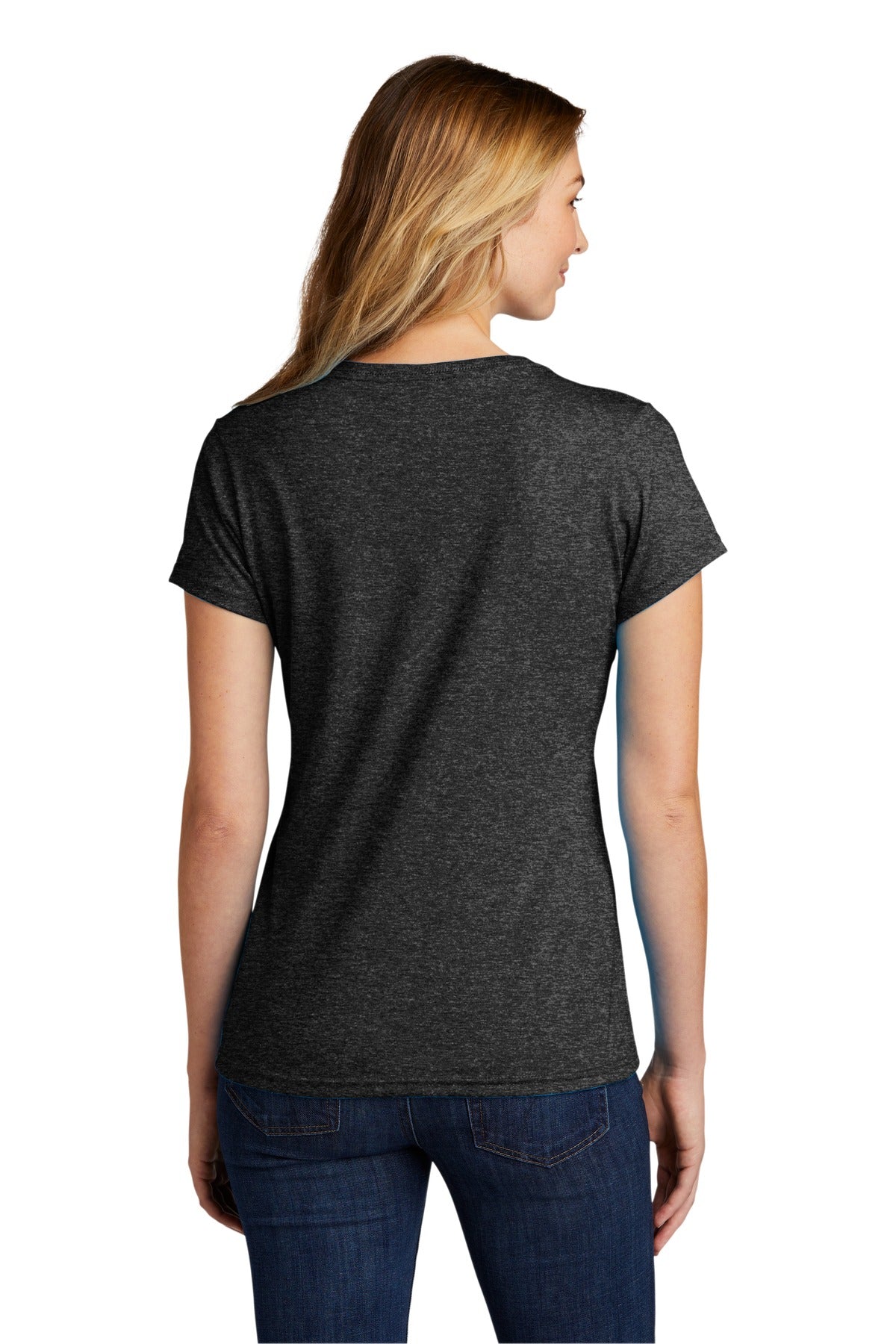 Port & Company  Women's Tri-Blend V-Neck Tee. LPC330V Black Heather