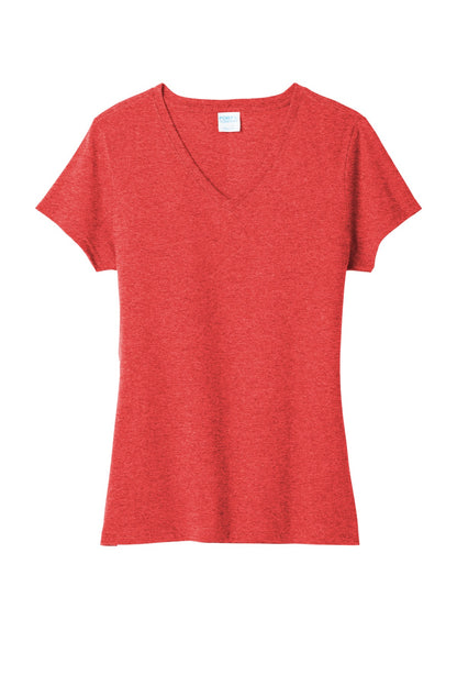 Port & Company  Women's Tri-Blend V-Neck Tee. LPC330V Bright Red Heather