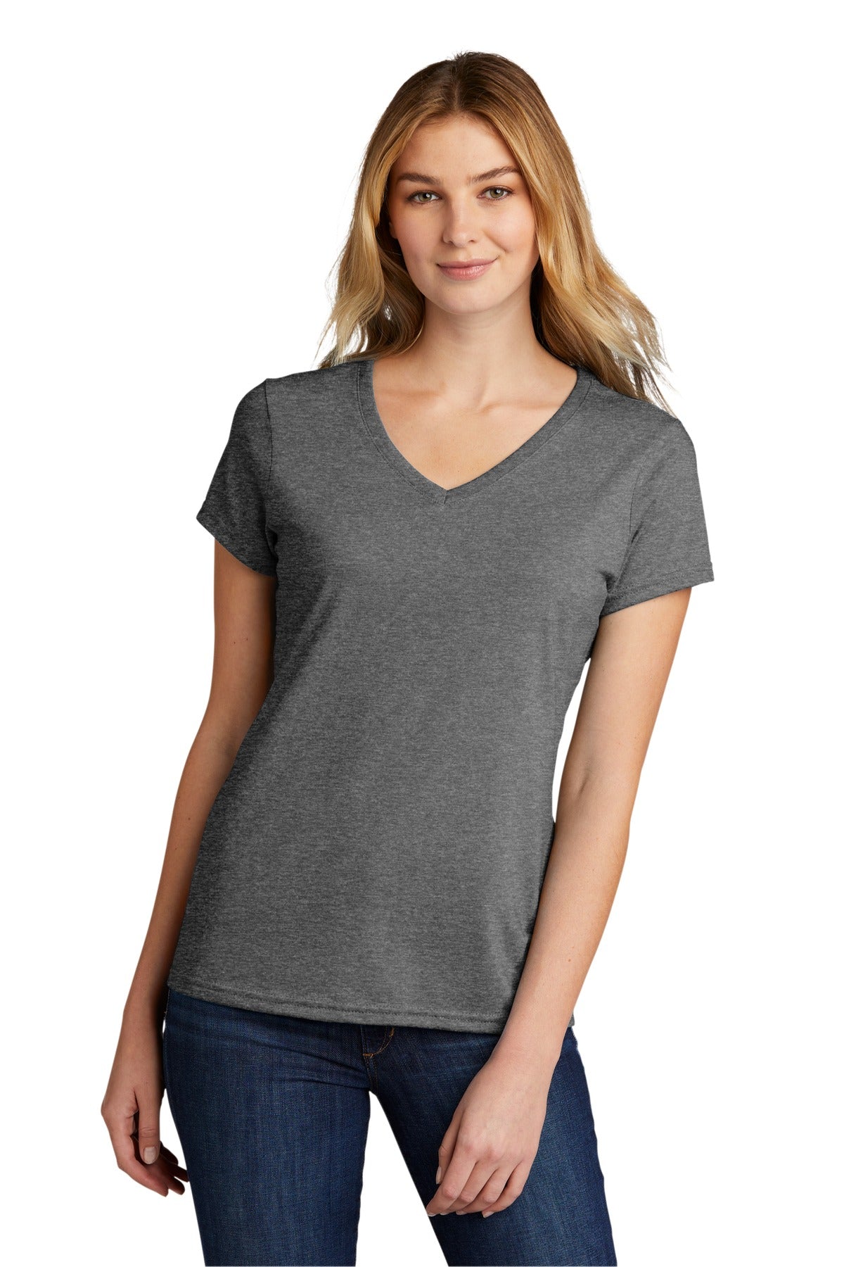 Port & Company  Women's Tri-Blend V-Neck Tee. LPC330V Graphite Heather