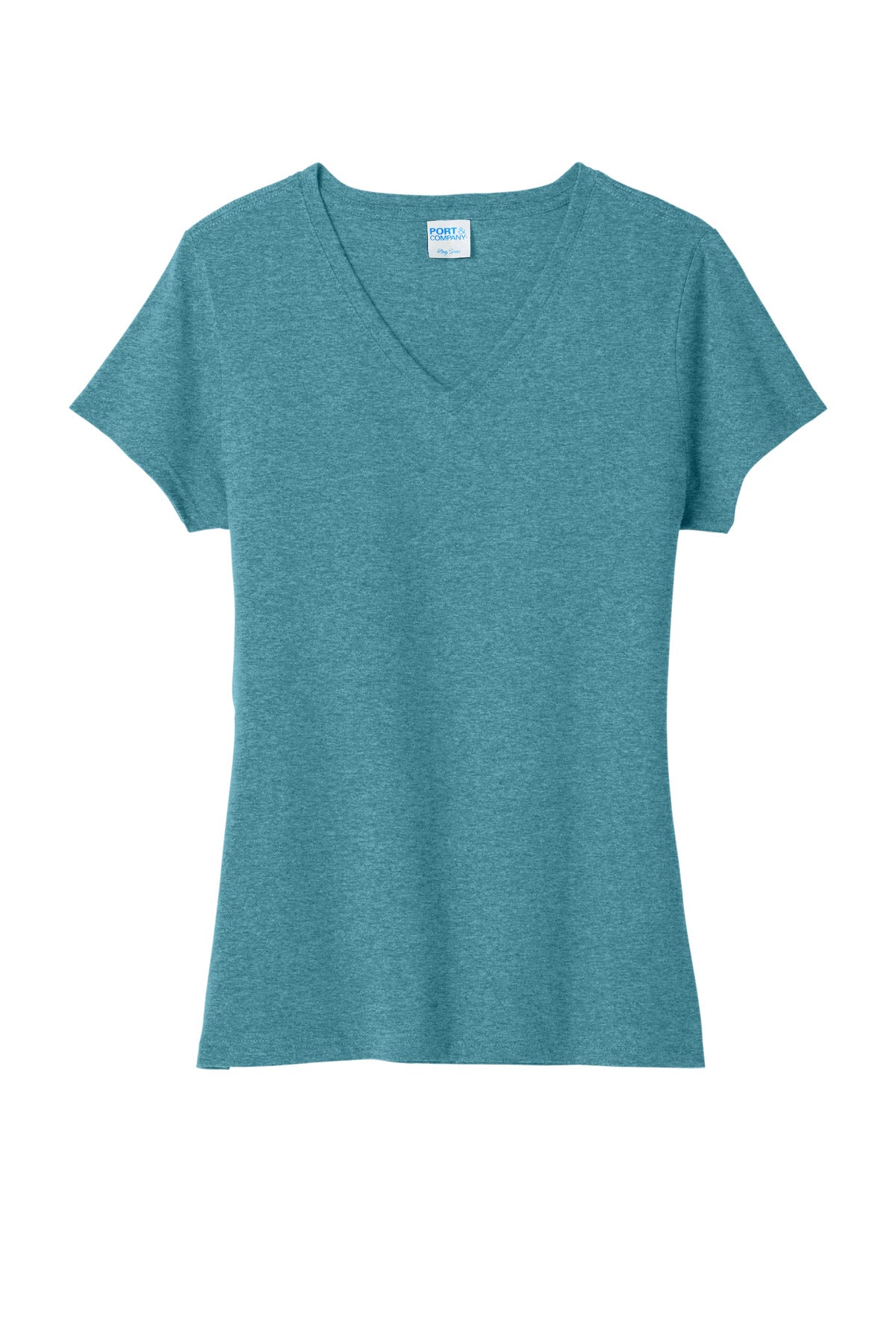Port & Company  Women's Tri-Blend V-Neck Tee. LPC330V Vivid Teal Heather