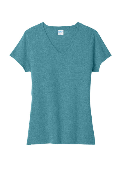 Port & Company  Women's Tri-Blend V-Neck Tee. LPC330V Vivid Teal Heather