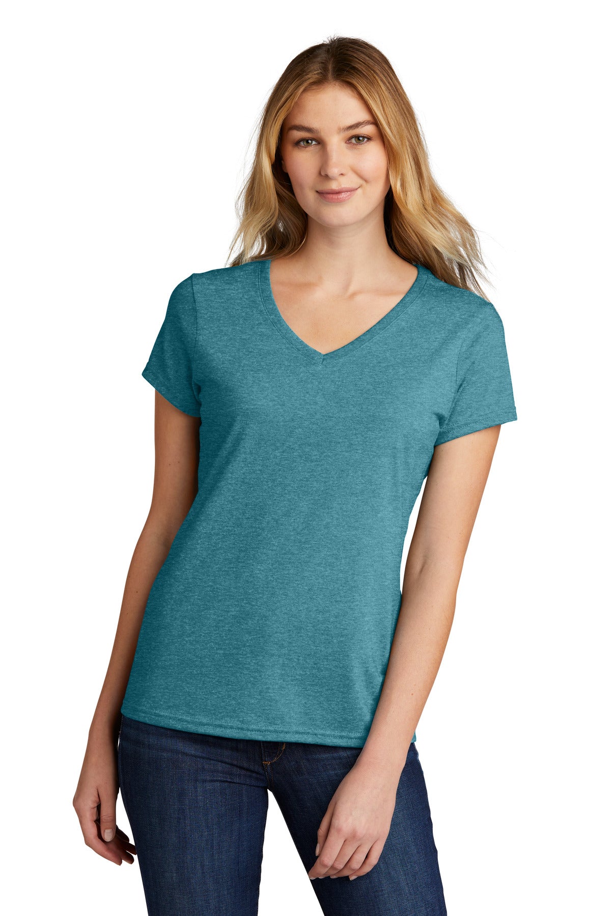 Port & Company  Women's Tri-Blend V-Neck Tee. LPC330V Vivid Teal Heather