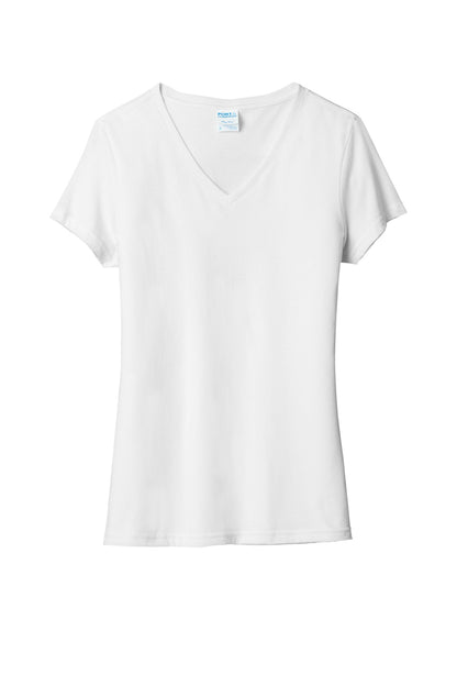 Port & Company  Women's Tri-Blend V-Neck Tee. LPC330V White