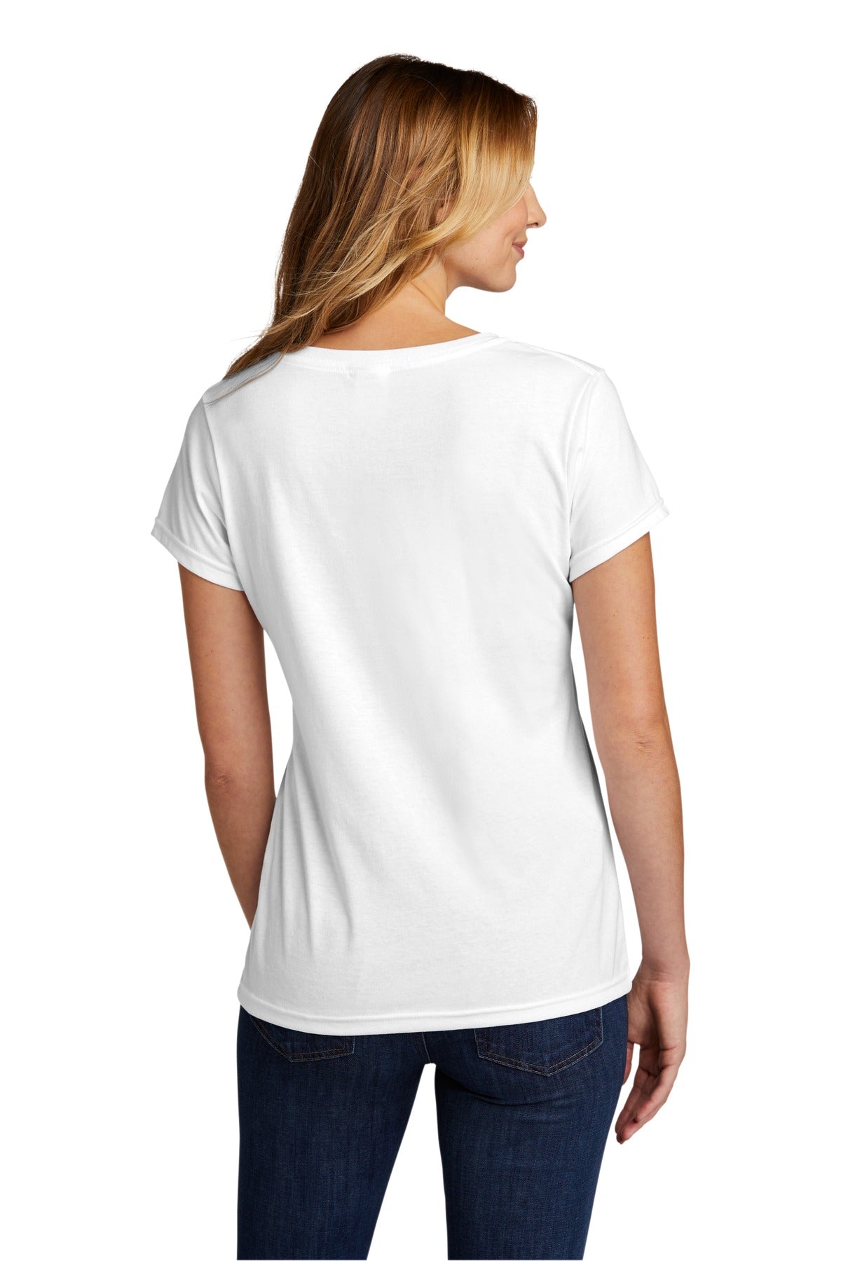 Port & Company  Women's Tri-Blend V-Neck Tee. LPC330V White