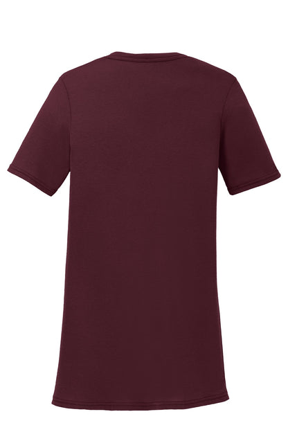 Port & Company Women's Performance Blend V-Neck Tee. LPC381V Athletic Maroon