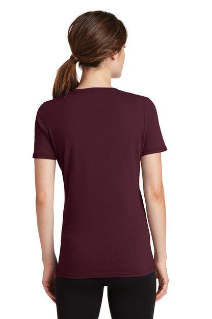 Port & Company Women's Performance Blend V-Neck Tee. LPC381V Athletic Maroon