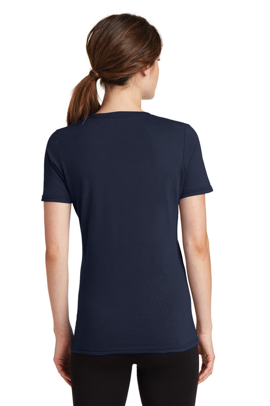 Port & Company Women's Performance Blend V-Neck Tee. LPC381V Deep Navy