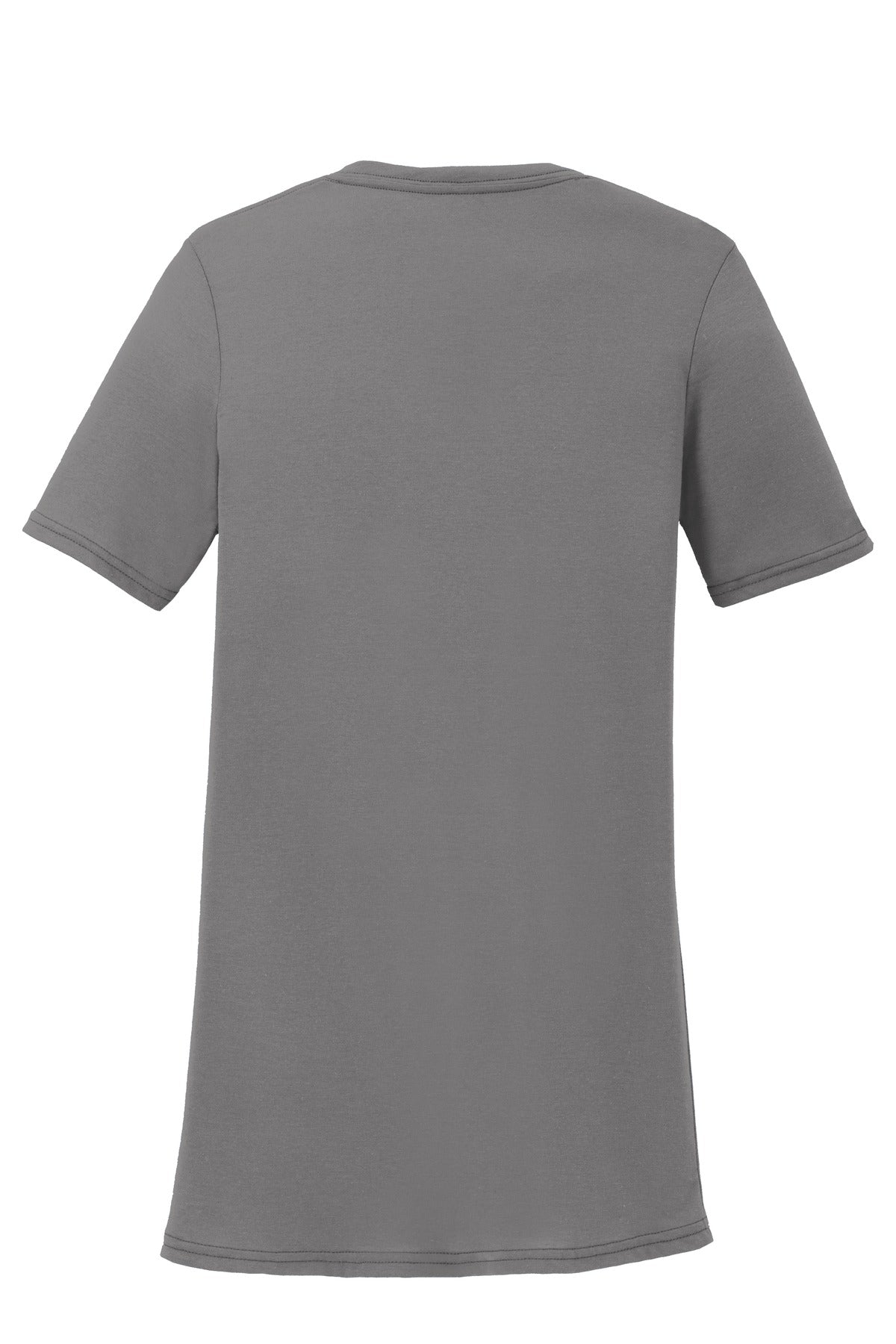 Port & Company Women's Performance Blend V-Neck Tee. LPC381V Medium Grey