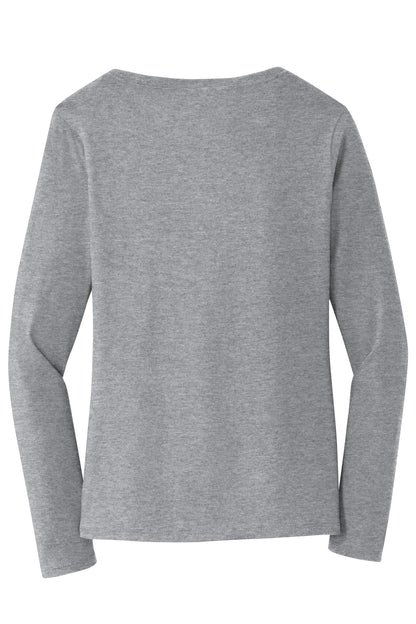 Port & Company Women's Long Sleeve Fan Favorite V-Neck Tee. LPC450VLS Athletic Heather