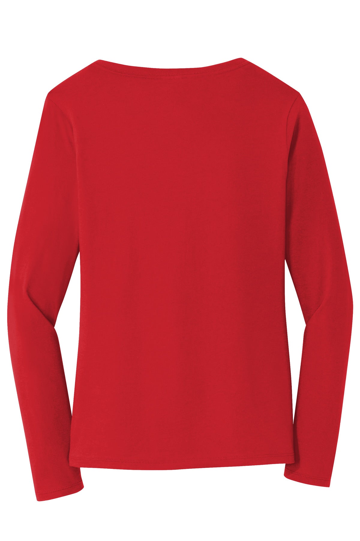 Port & Company Women's Long Sleeve Fan Favorite V-Neck Tee. LPC450VLS Bright Red