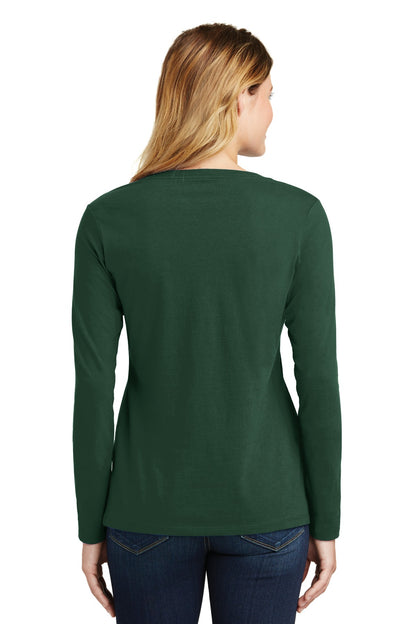 Port & Company Women's Long Sleeve Fan Favorite V-Neck Tee. LPC450VLS Forest Green