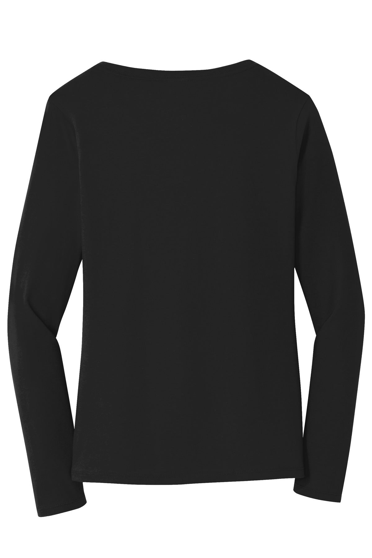 Port & Company Women's Long Sleeve Fan Favorite V-Neck Tee. LPC450VLS Jet Black