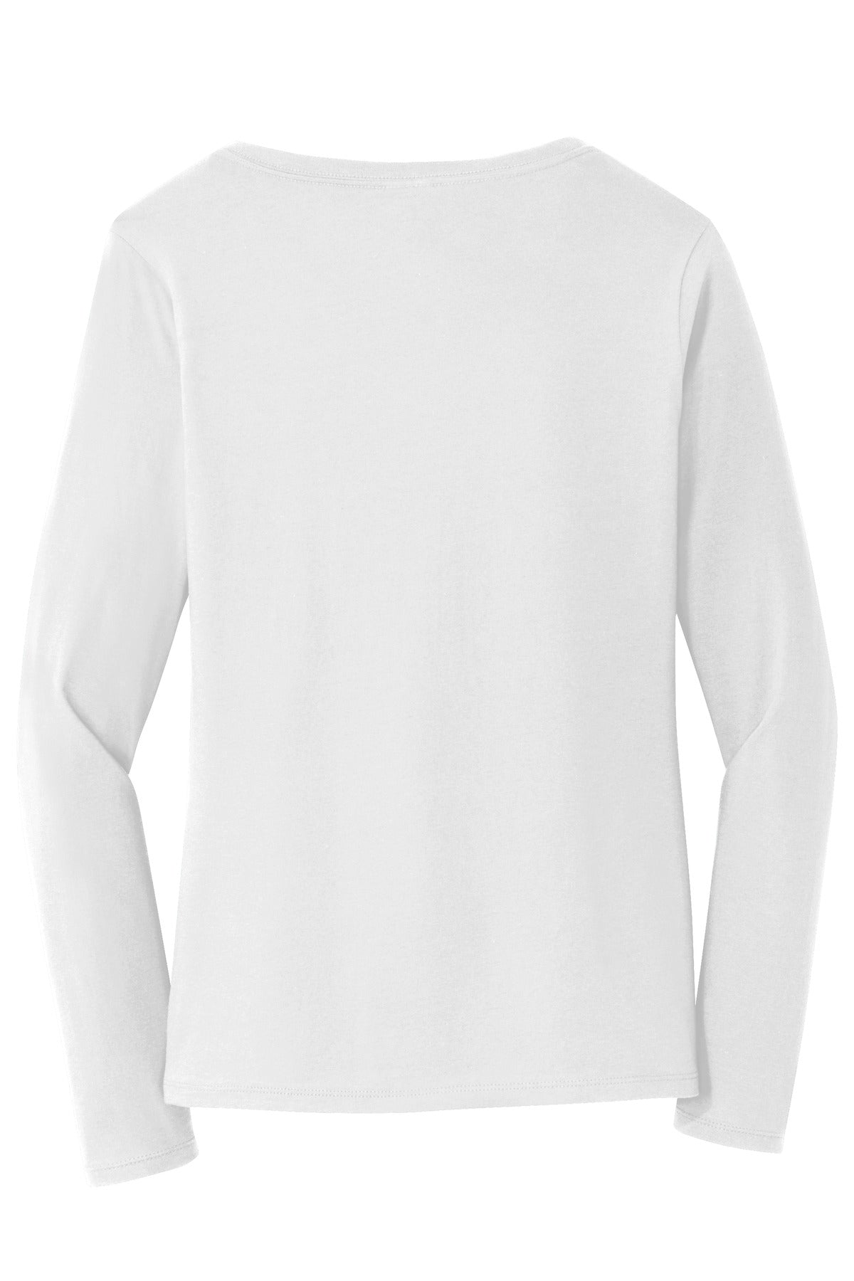 Port & Company Women's Long Sleeve Fan Favorite V-Neck Tee. LPC450VLS White