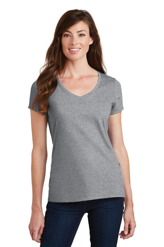 Port & Company Women's Fan Favorite V-Neck Tee. LPC450V Athletic Heather