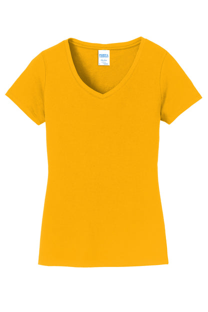 Port & Company Women's Fan Favorite V-Neck Tee. LPC450V Bright Gold