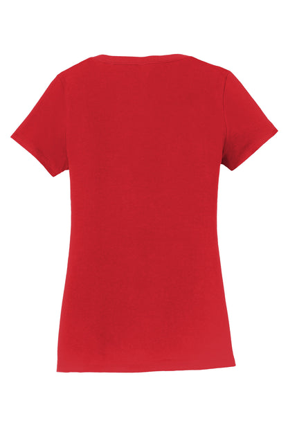 Port & Company Women's Fan Favorite V-Neck Tee. LPC450V Bright Red