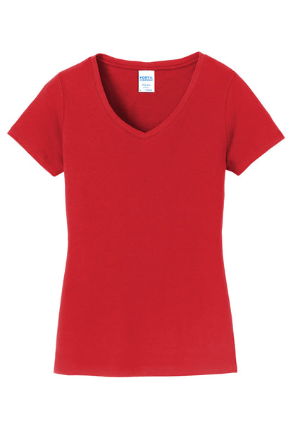 Port & Company Women's Fan Favorite V-Neck Tee. LPC450V Bright Red