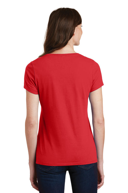 Port & Company Women's Fan Favorite V-Neck Tee. LPC450V Bright Red
